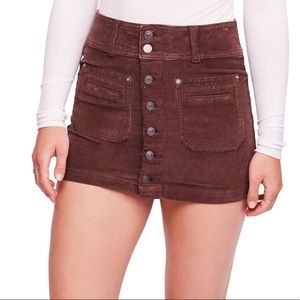 Free People Joani Corduroy Mini Skirt